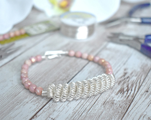 Coiled Wire Bead Bracelet